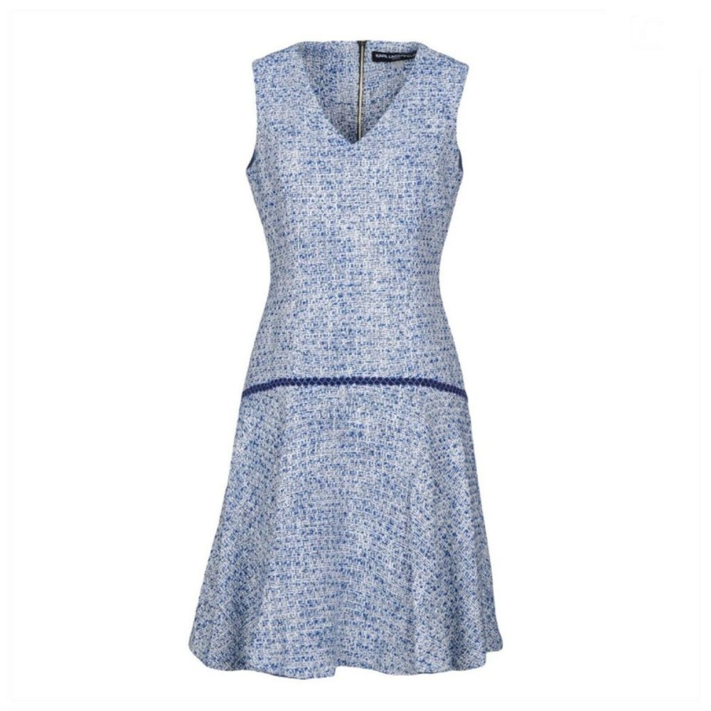 Karl Lagerfeld Paris Blue Tweed Dress